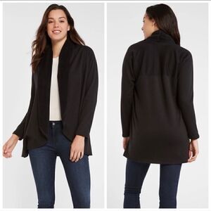 NWT DREW Size Small Black Morrison Cozy Fleece Open Front Cardigan Sweater
